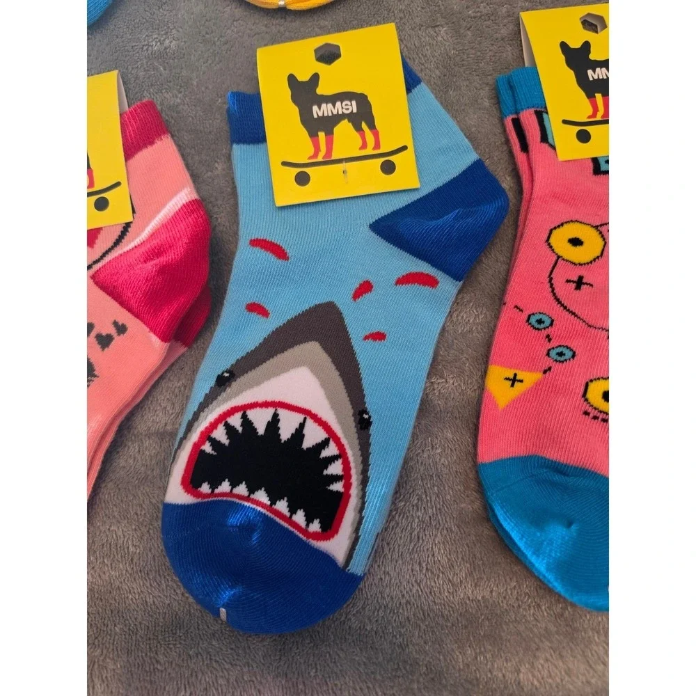 Me My Socks And I MMSI Kids Novelty Ankle Socks 12 Pair Bundle Multi Print New